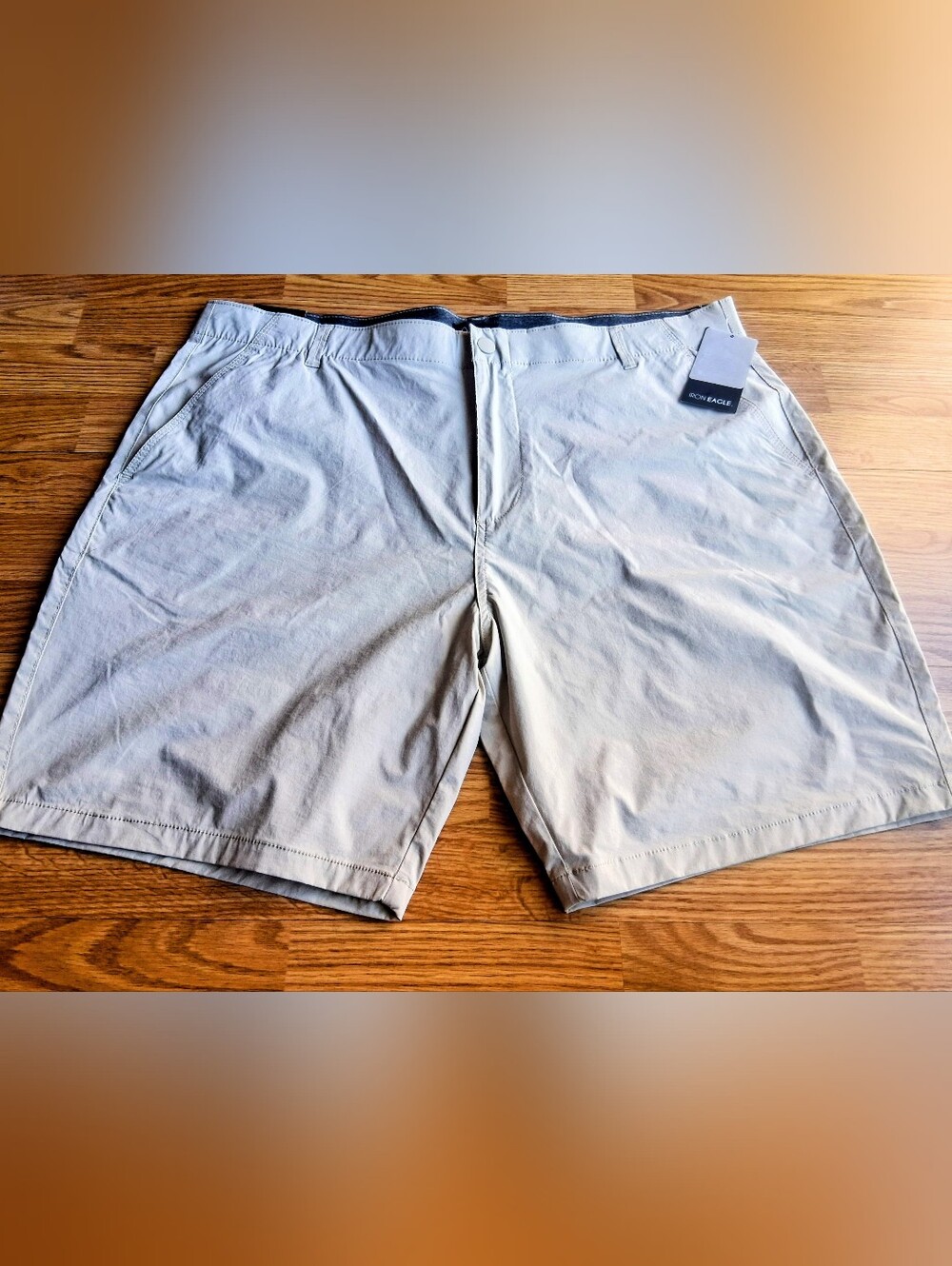 NWT mens Light Tan Shorts By IRON  Eagle. SZ 42